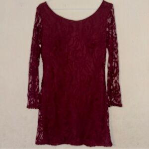 2 Hearts lace long sleeve dress, see through lace sleeves, size Medium